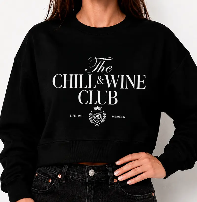 Chill & Wine - Moletom Cropped