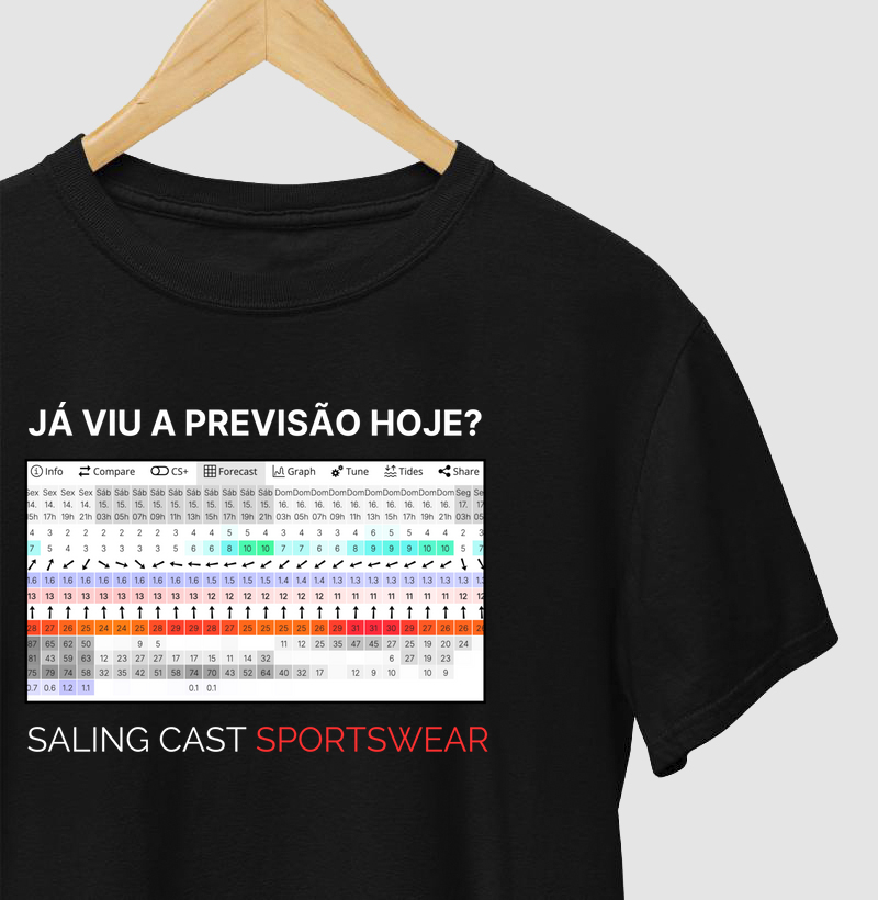 Camiseta Algodão Previsão do Vento