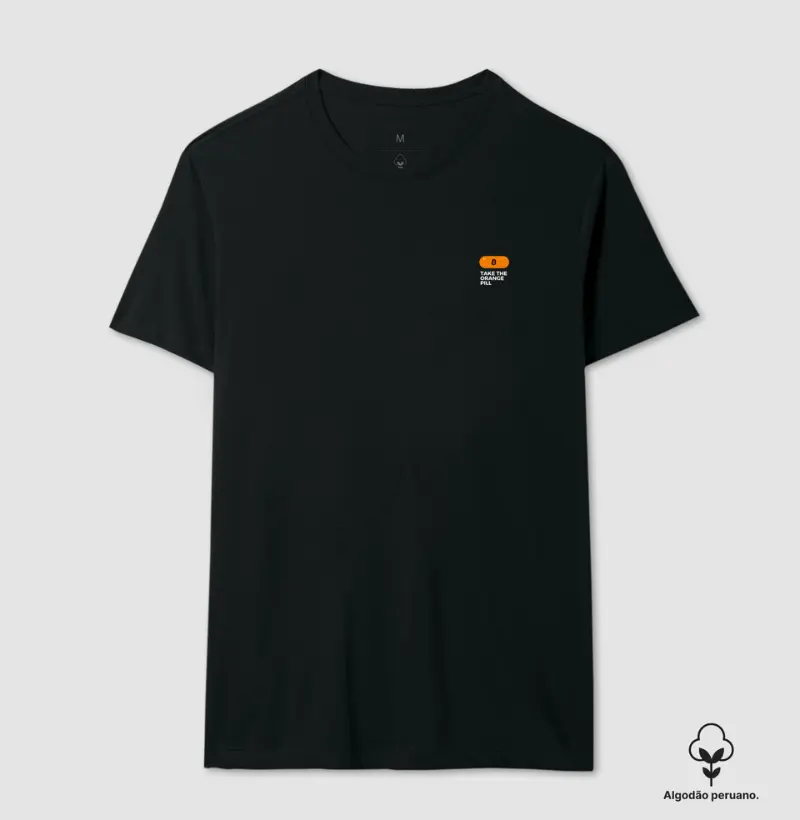Camiseta Take the Pill Bitcoin - Algodão Peruano 