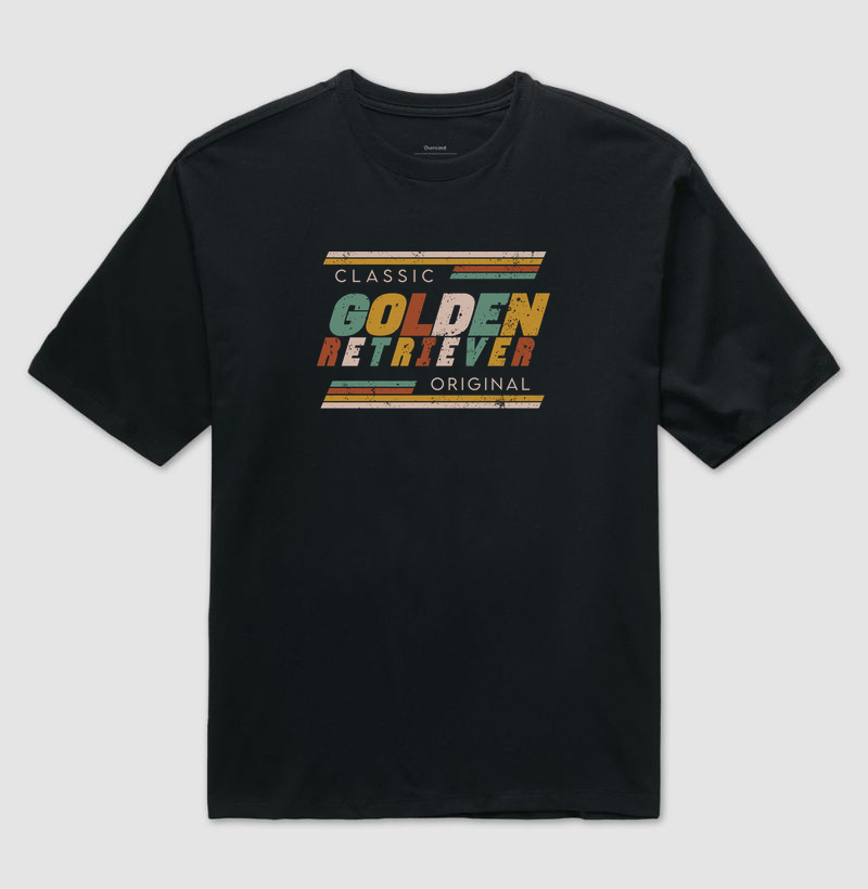 Golden Retriever Vintage - Camiseta Oversized