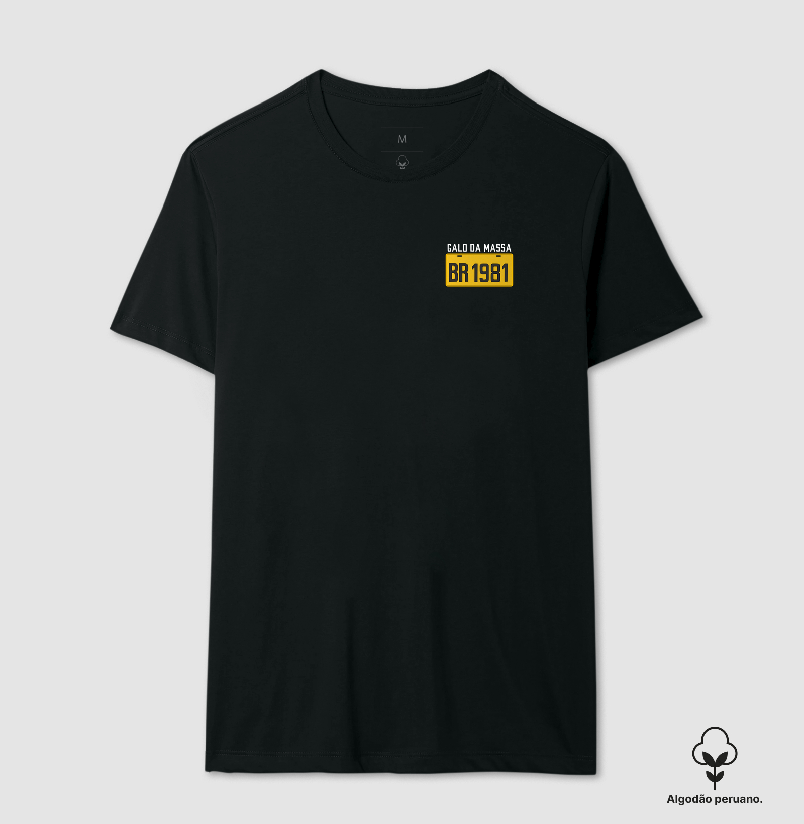 PLACA AMARELA BR 1981 GALO DA MASSA - Camiseta Algodão Peruano
