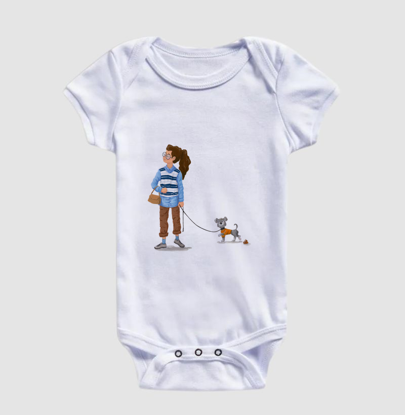 Body Infantil Passeio com Cachorro