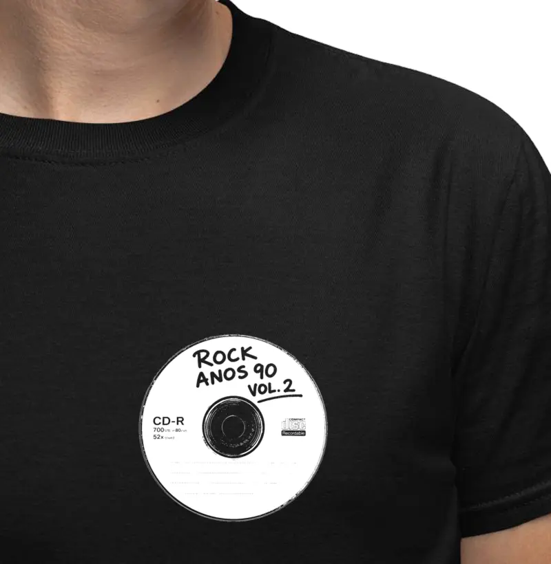Camiseta CD Rock Anos 90 | No Peito