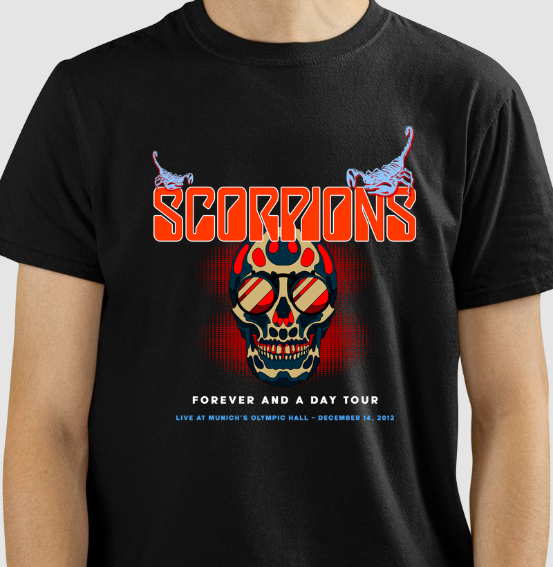 CAMISETA COM ESTAMPA SCORPIONS MUNICH