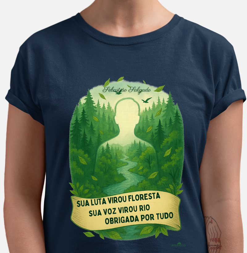 Camiseta homenagem ao Sebastião Salgado versão feminina