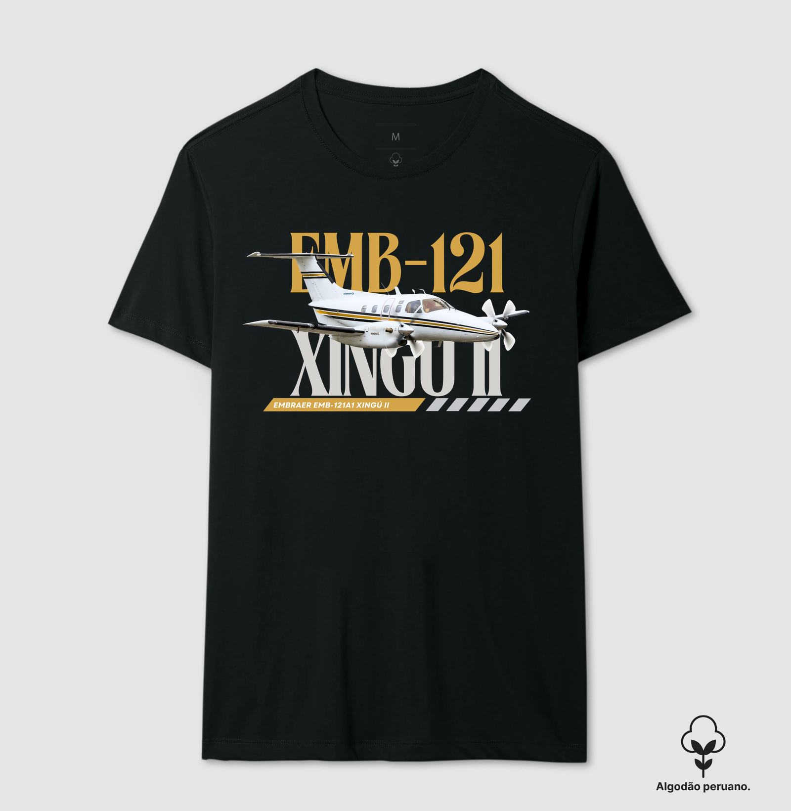 EMB121 Xingú II - PT-MCJ - Camiseta Algodão Peruano