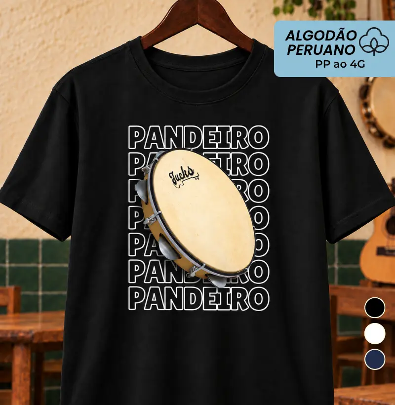 Pandeiro - Camiseta Algodão Peruano