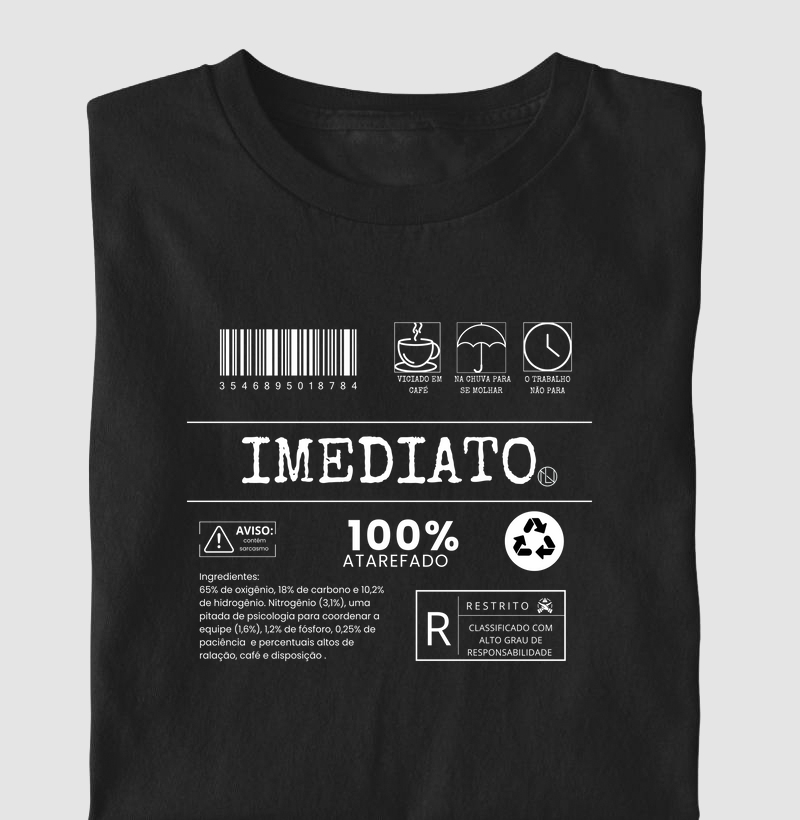 Camiseta Imediato Codigo de Barras