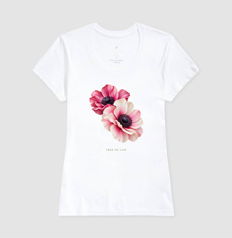 Camiseta Feminina Flores do Invisível - Camiseta