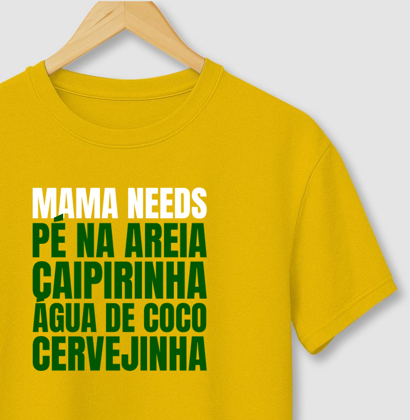Camiseta Brasil - Mama Needs Pé Na Areia