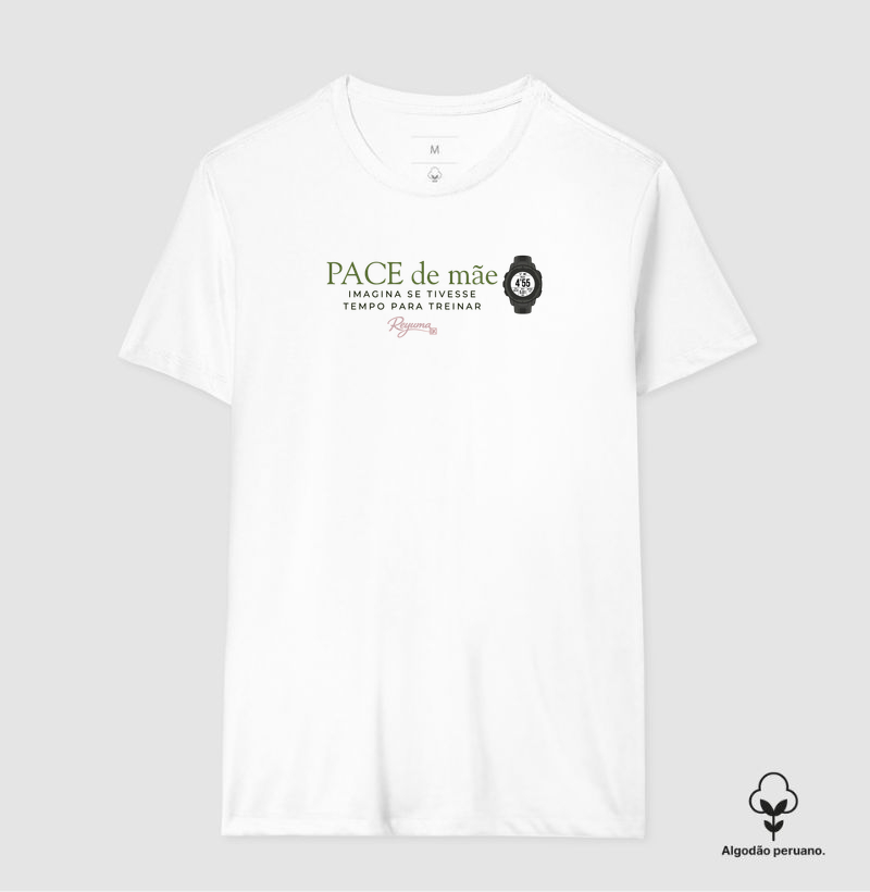 Camiseta Feminina de Algodão Peruano Corrida "Pace de Mãe" - Mãe e Filha
