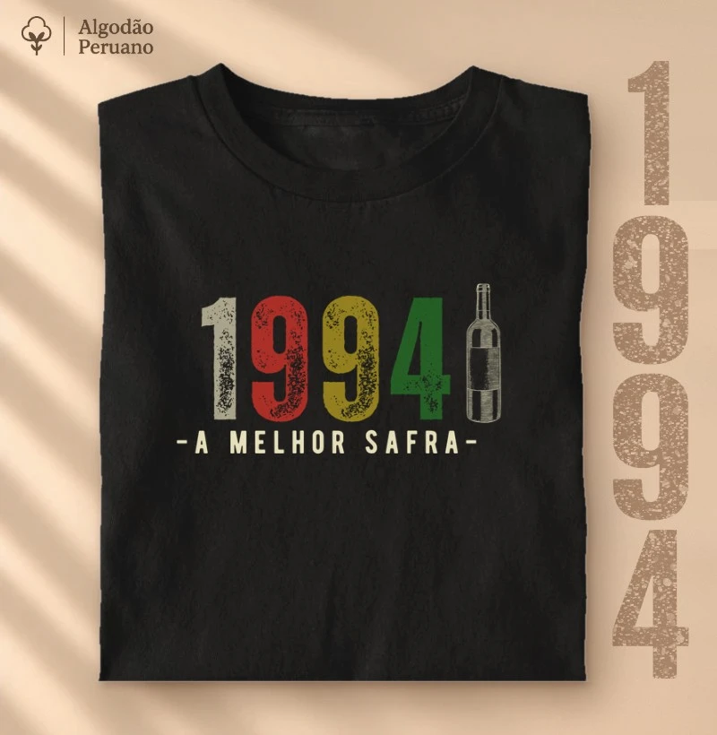 Camiseta A Melhor Safra 1994 - Camiseta Algodão Peruano