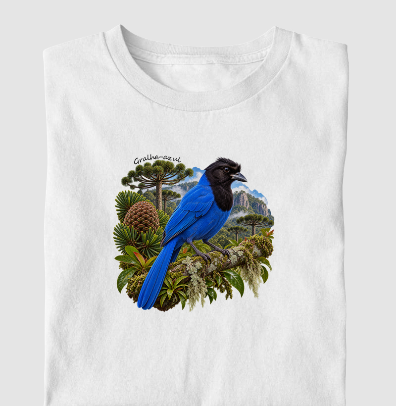 Gralha-azul - Coleção Fauna Brasileira - Camiseta