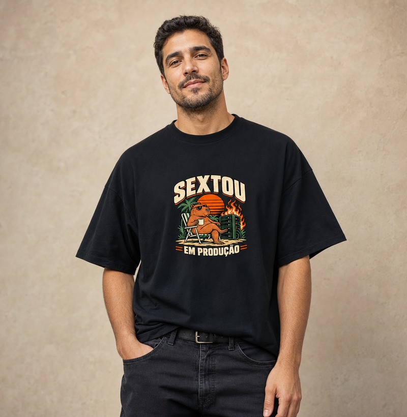 Sextou em produção — Camiseta Oversized