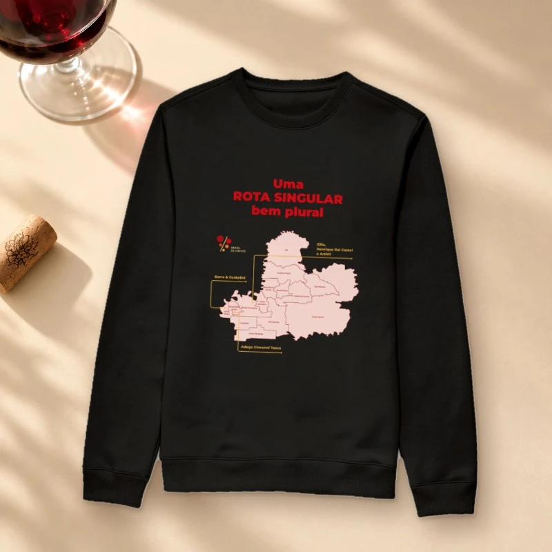Suéter Moletom Brasil de Vinhos - Rota Singular - Suéter Moletom
