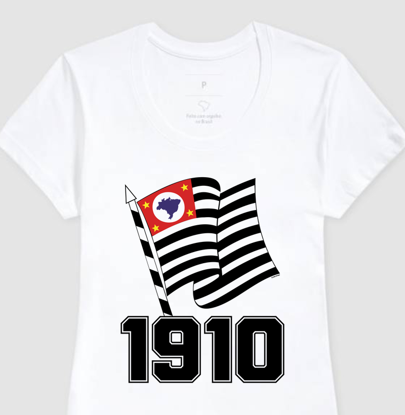 Camiseta Feminina - Bandeira Paulista 1910