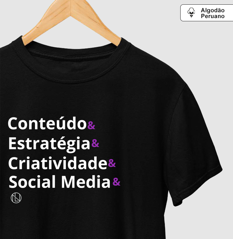 Camiseta Algodão Peruano Social Media padrão 