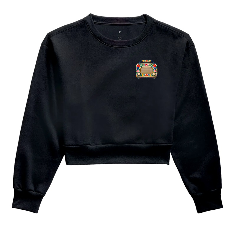 RÁDIO FLORAL VINTAGE - Cropped Moletom