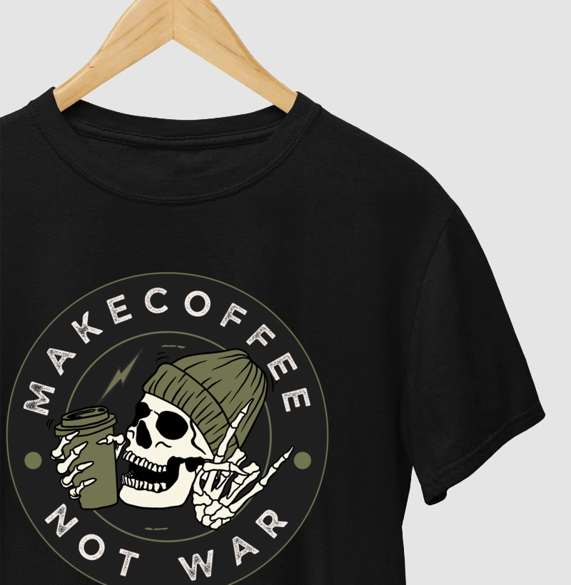 Camiseta Motociclista make coffee not war 