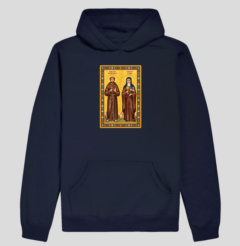 Moletom com Capuz São Francisco e Santa Clara de Assis Moldura