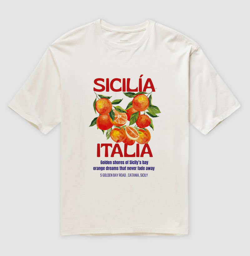 Camiseta Oversized - Sicília Tropical