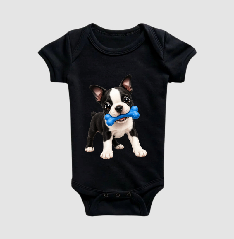 Boston Terrier - Desenho Animado - Body Infantil