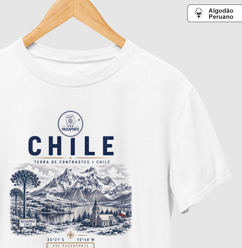 Camiseta Algodão Peruano Chile Neve | Coleção 001 • 006/010 | Use Passaporte