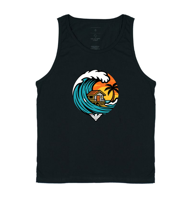 Paraíso no mar - estampa exclusiva.  Sente a brisa, ouça o som das ondas e leve a vibe do paraíso pra onde você for! Mais que uma camiseta - é levar o paraíso com você todo dia.