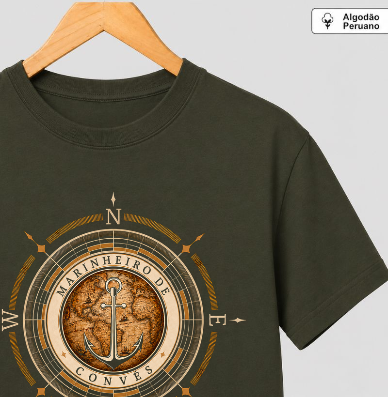 Marinheiro de Convés - Carta de Bordo - Camiseta Algodão Peruano