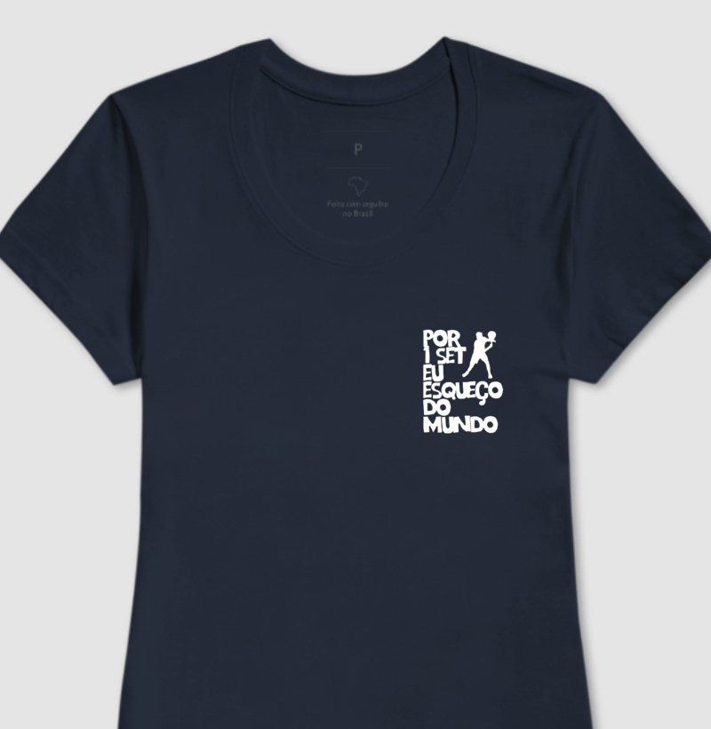 Camiseta Feminina Algodão Padel Club "Por 1 Set"