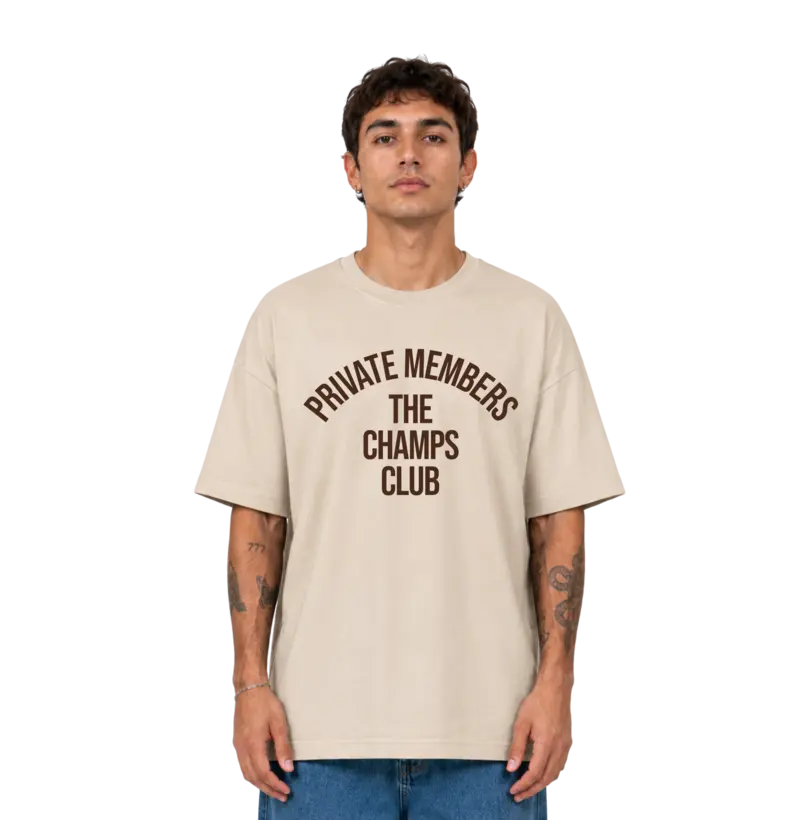 Camiseta Oversized Unissex Areia Sand Private Members 