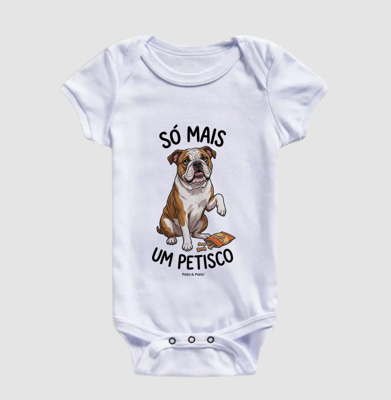 BODY BEBÊ BULLDOGUE INGLÊS PETISCO