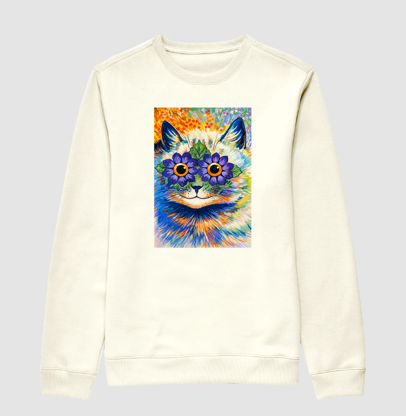 Psychedelic Flower Cat -  Louis Wain - Suéter Moletom