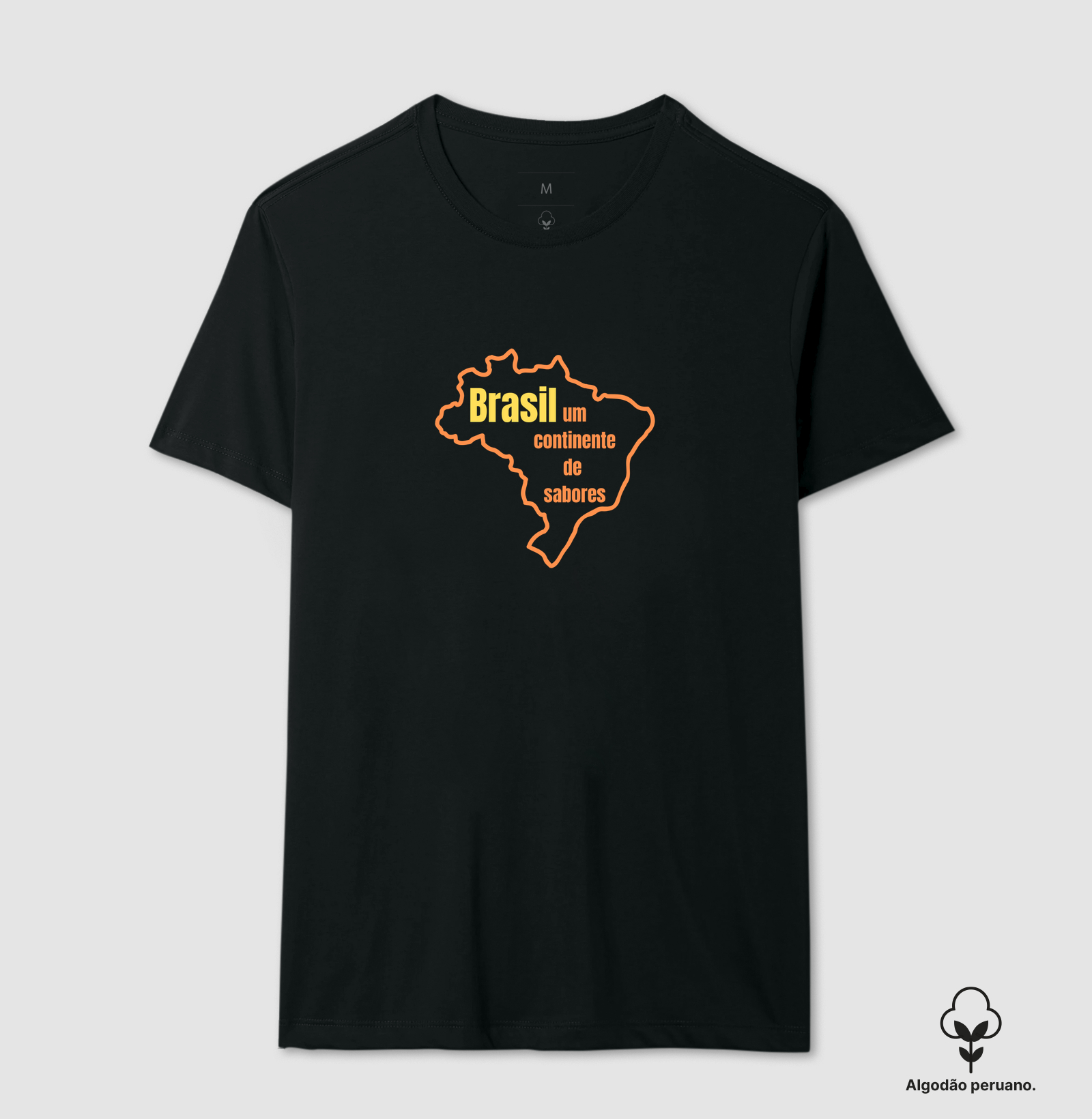 continente de sabores mapa - Camiseta Algodão Peruano