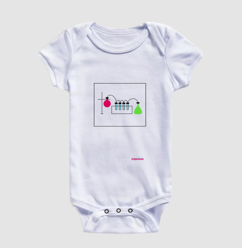 Body Bebê Algodão Premium Estampa: Test tubes