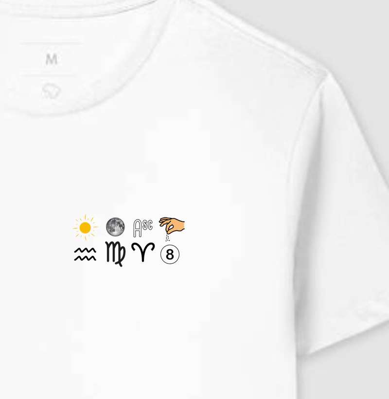 Camiseta personalizada Mapa Astral símbolos