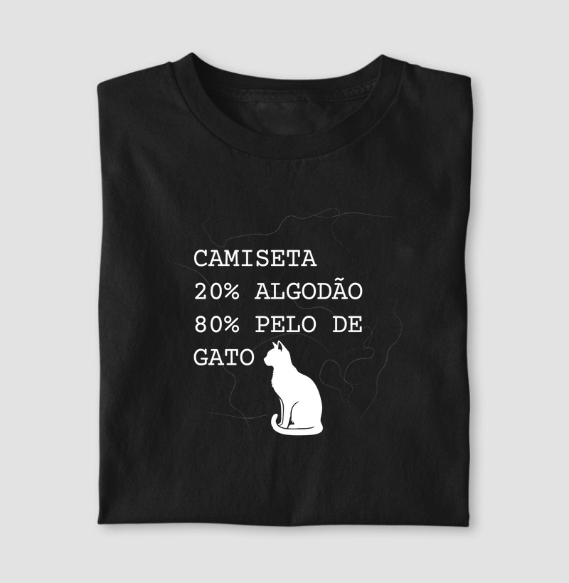 Camiseta 20% algodão 80% pelo de gato