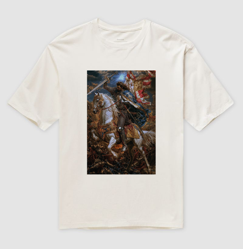 CAMISETA OVERSIZED SÃO JORGE - CORAGEM NA BATALHA