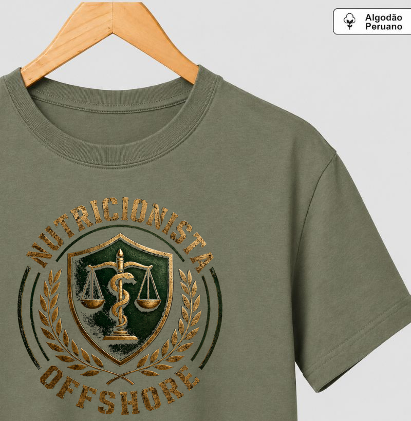 Nutricionista Offshore Emblema - Camiseta Algodão Peruano