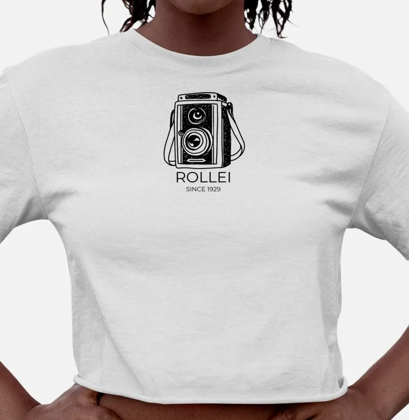 Camiseta feminina cropped rollei
