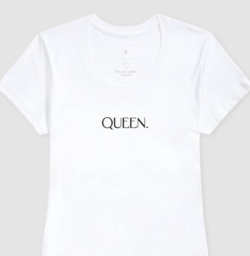 Camiseta feminina minimalista QUEEN