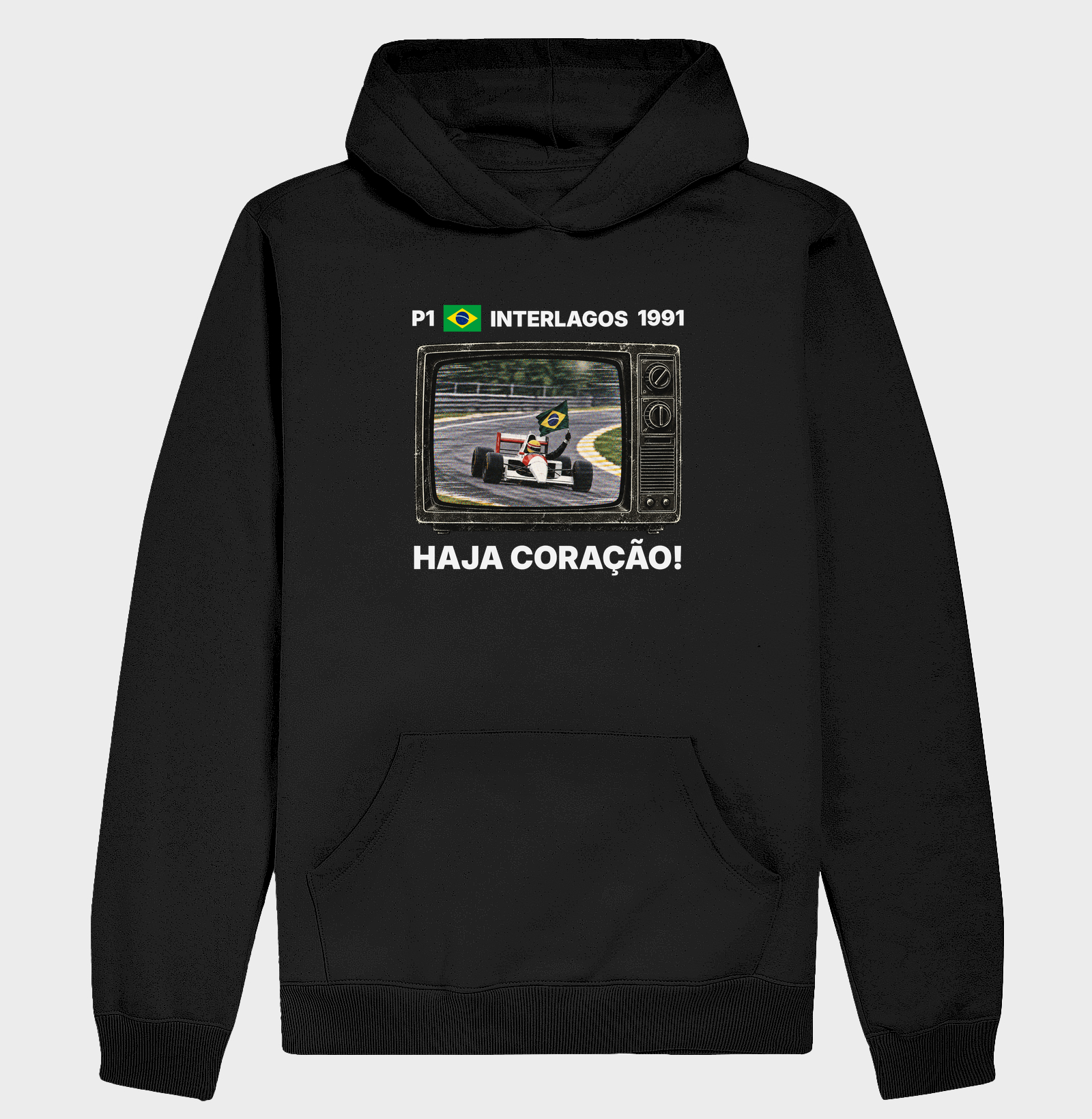 Domingo de Corrida – Camiseta Retrô TV Anos 90 Automobilismo - Hoodie Moletom