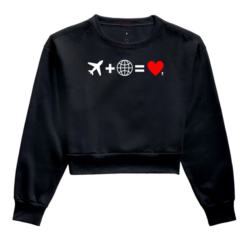 Camiseta Aviao Mais Mundo Igual Amor | Equacao Viagem Minimalista | Colecao Viciados em Viagem