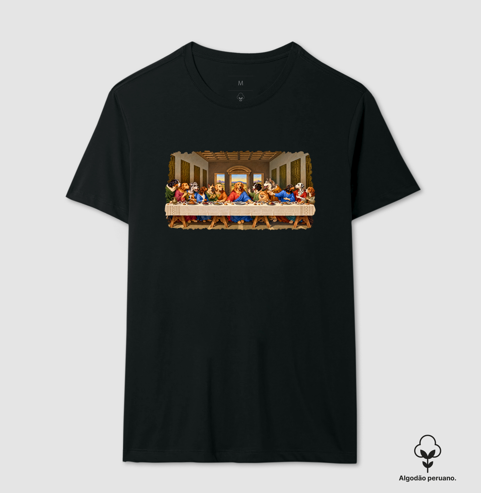 Última Ceia Canina - Camiseta Algodão Peruano