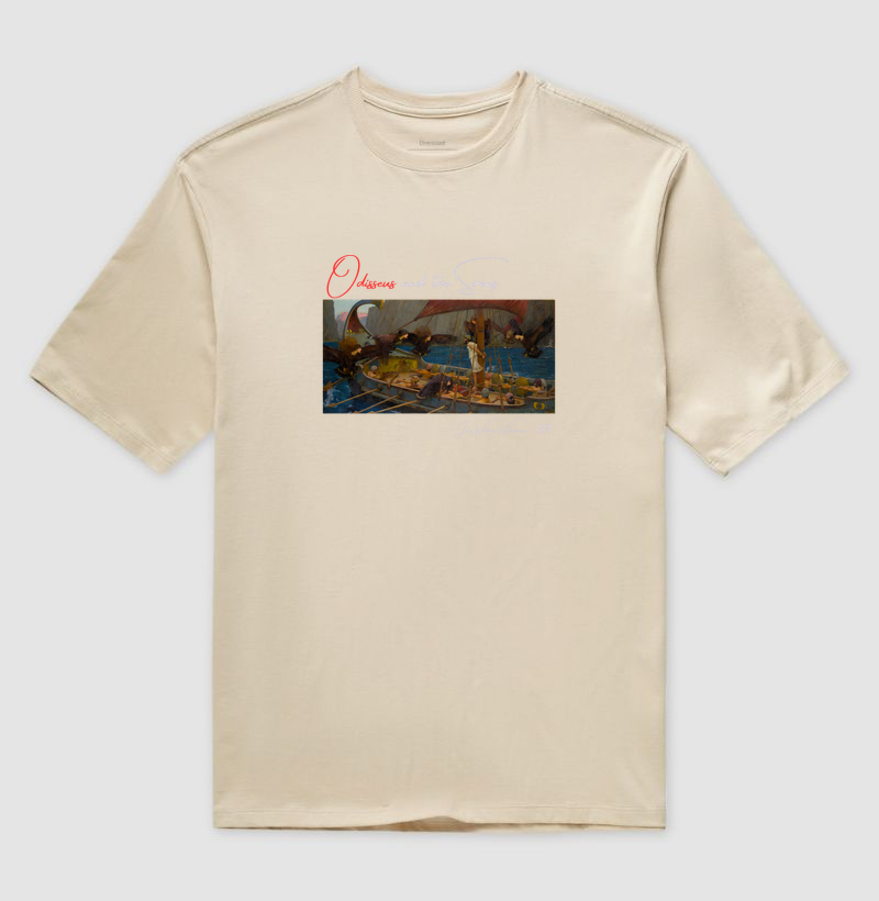 Odisseu e as Sereias — Waterhouse, 1891 - Camiseta Oversized