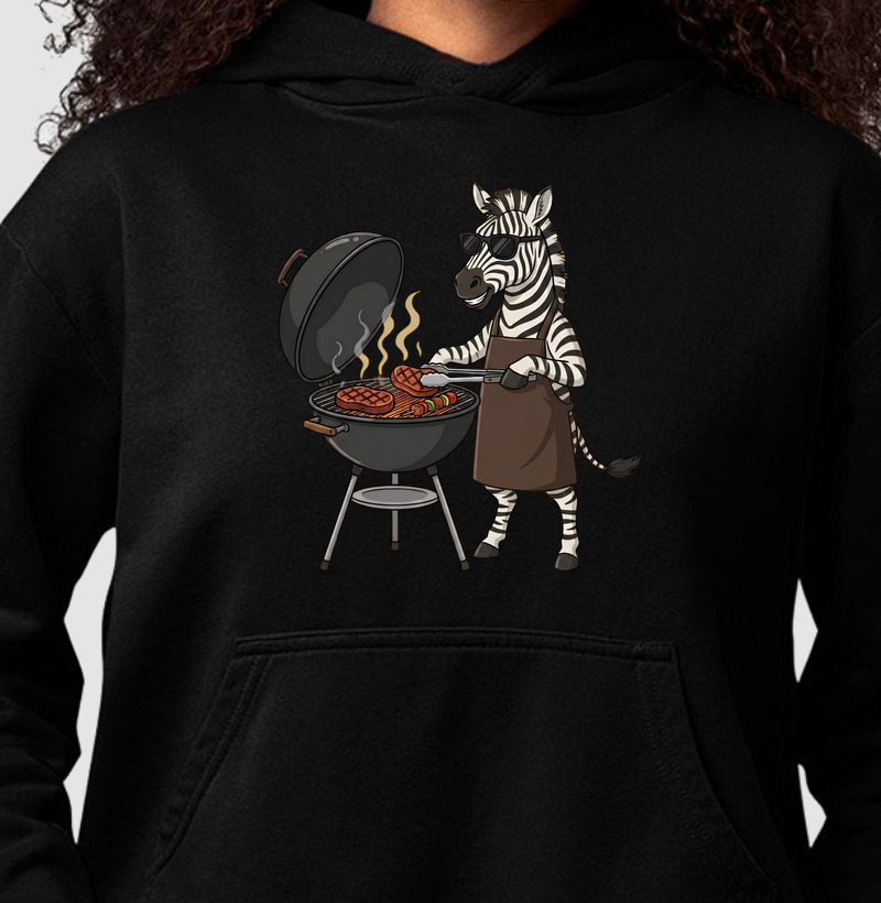 zebra fazendo churrasco grande