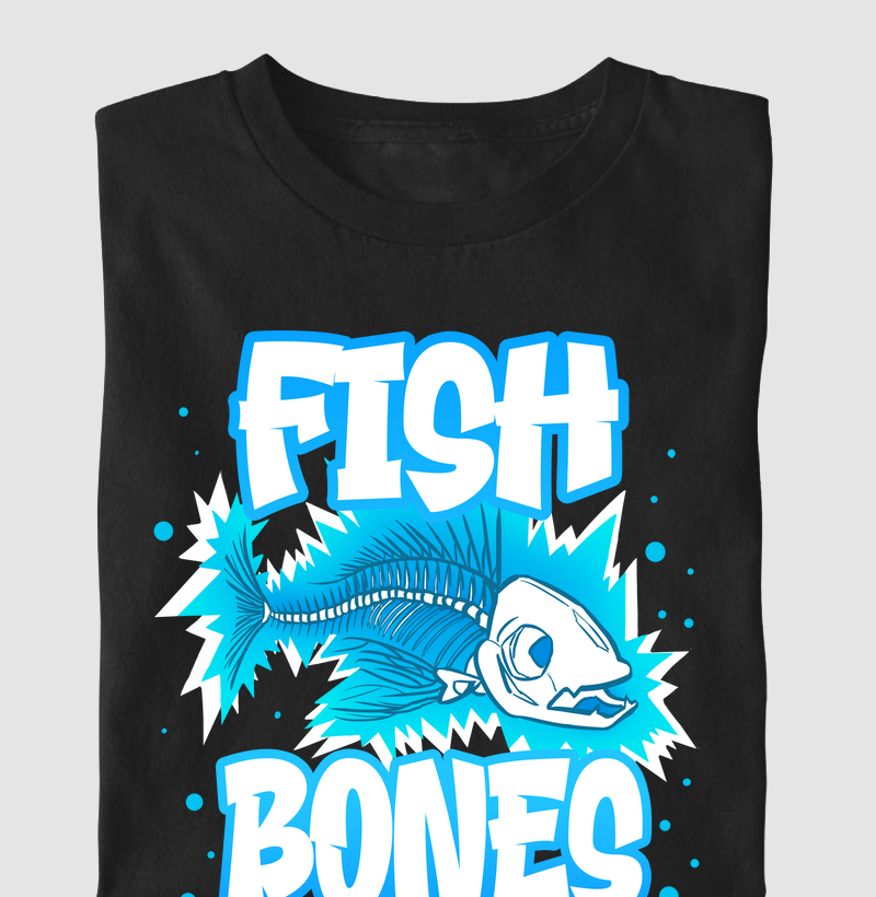 Camiseta Fish Bones Esqueleto Peixe Elétrico Ictiologia Biologia Algodão - Fauna Way
