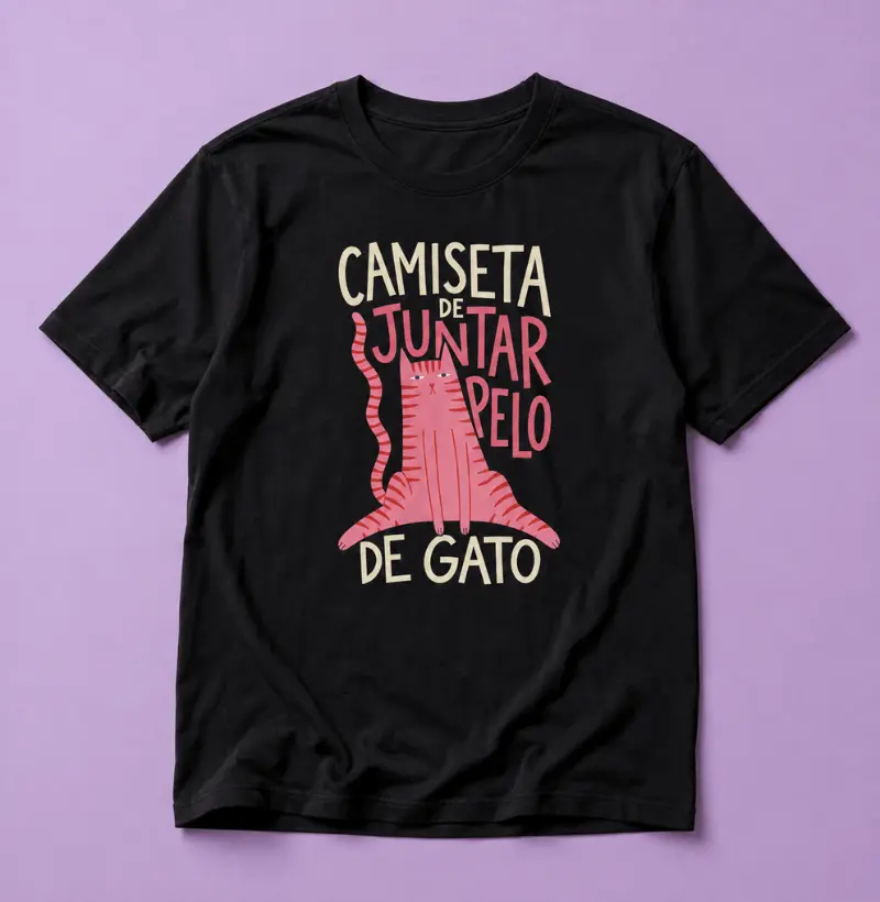 camiseta de juntar pelo de gato