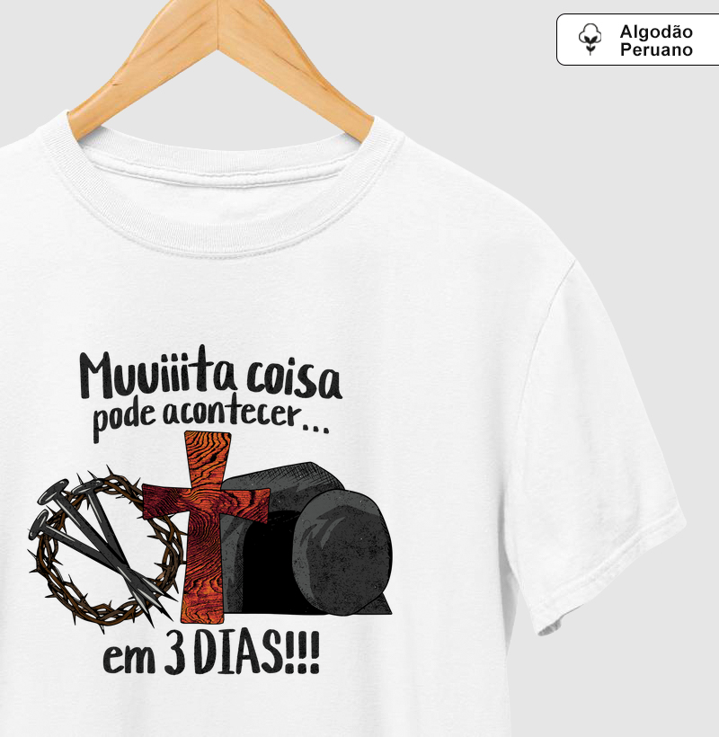 Muita coisa pode acontecer em 3 dias em madeira Algodão Peruano