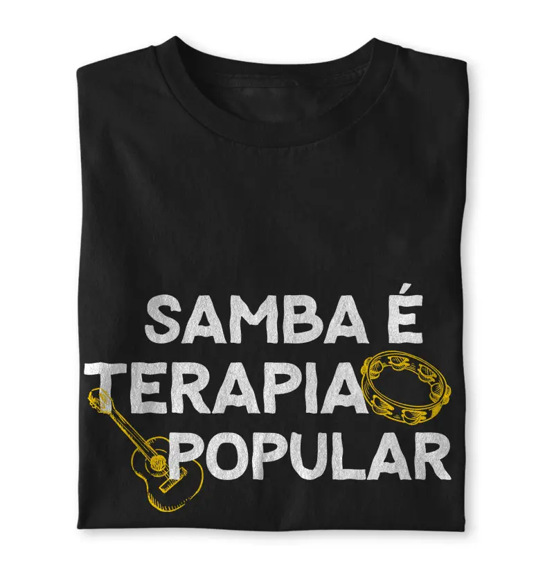 CAMISETA SAMBA É TERAPIA POPULAR